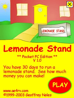 Lemonade Stand is a simple and fun business game for kids of all ages made for the Pocket PC!